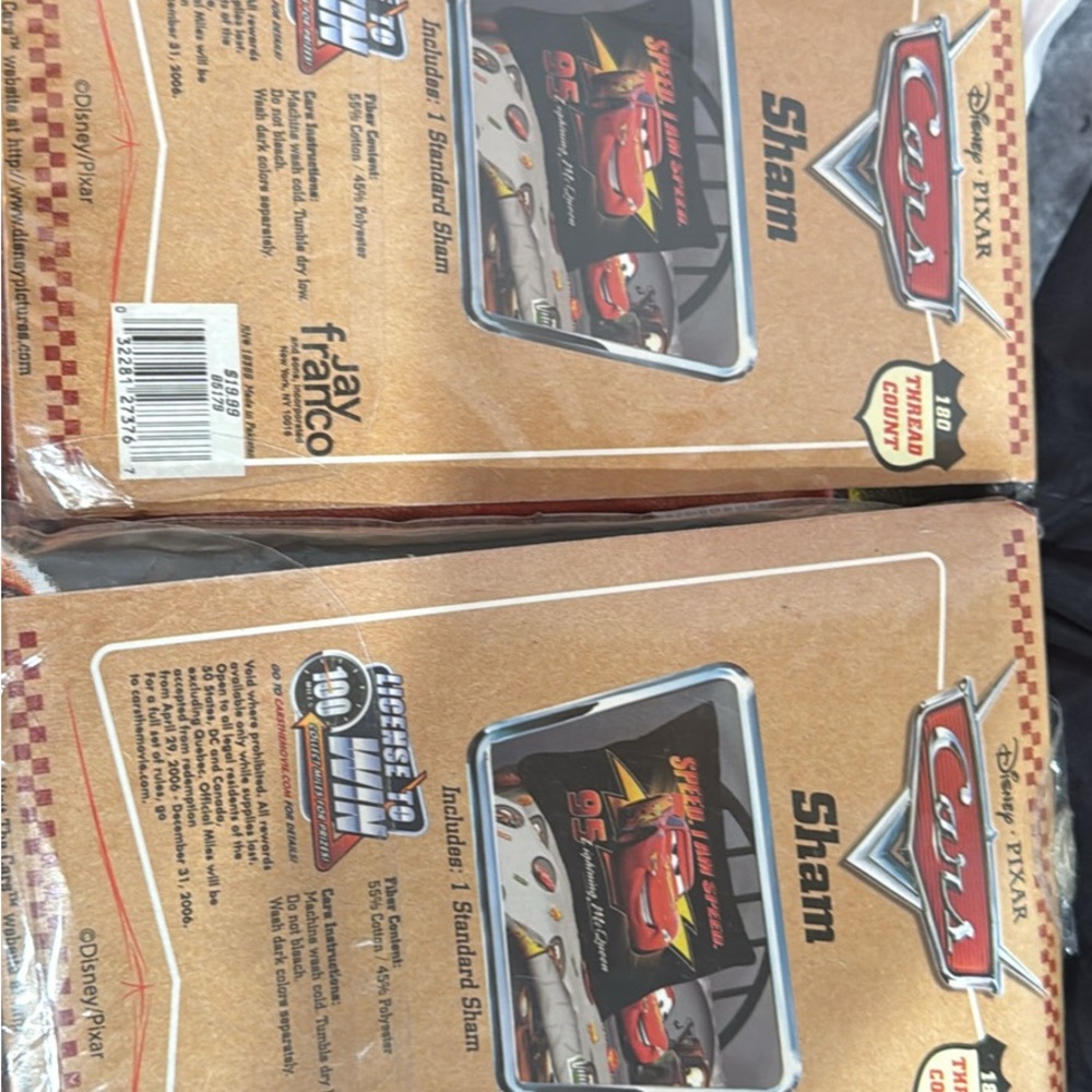 Disney Brown and Red Lightning McQueen Pillow Sham